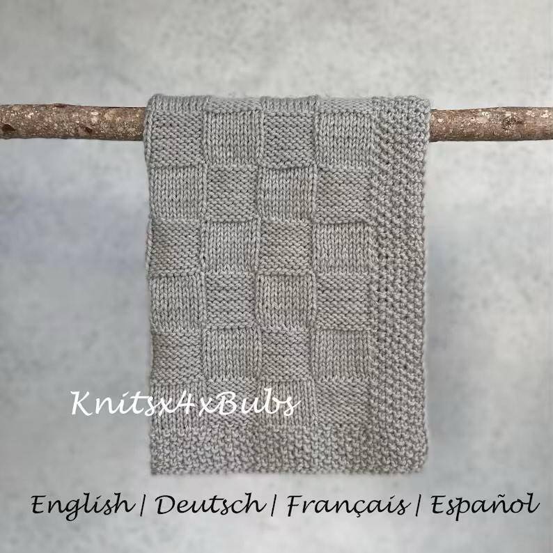 Basketweave Knit Baby Blanket