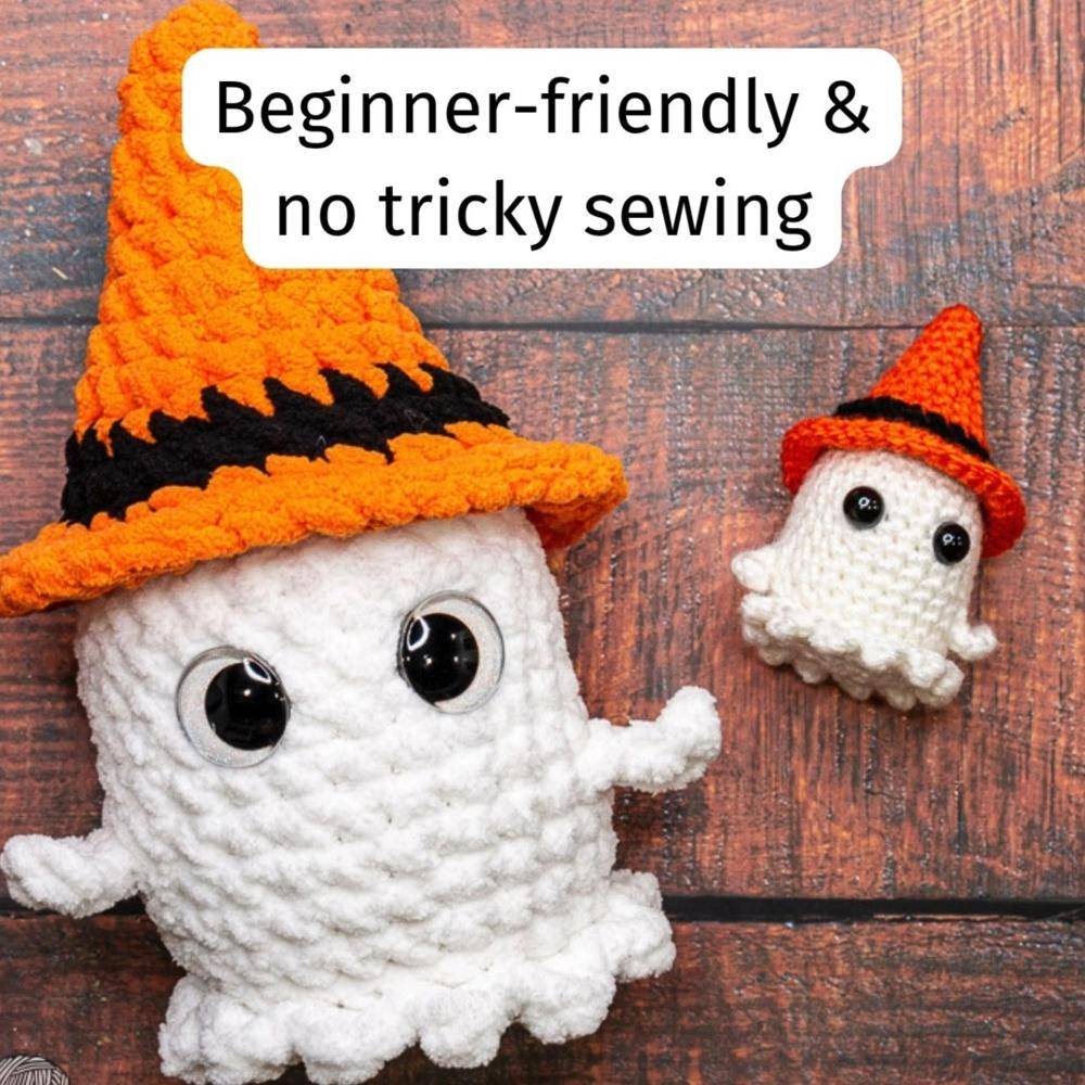 Beginner-Friendly Crochet Ghosts with Festive Hats