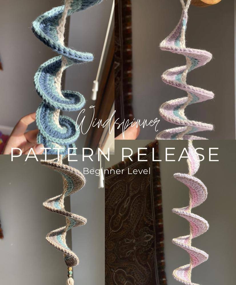 Beginner Crochet Spiral Wind Spinner Decor
