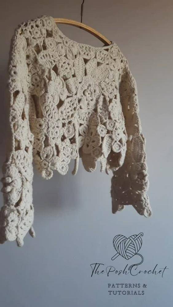 Bohemian Floral Lace Crochet Cardigan