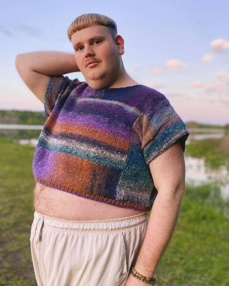 Boho Striped Knitted Crop Top Project