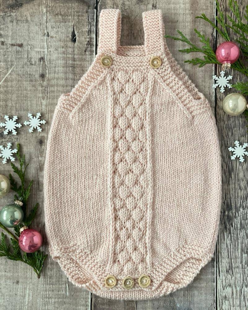 Cable Knit Baby Romper Pattern