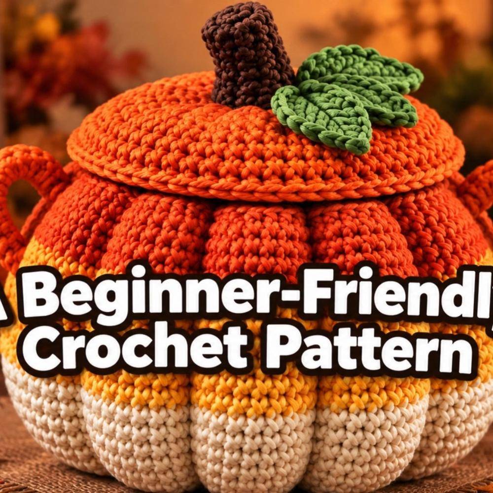 Candy Corn Pumpkin Crochet Basket