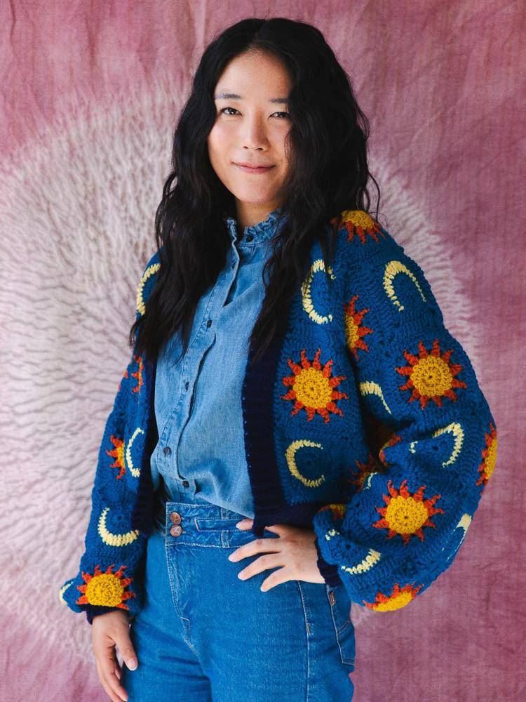 Celestial Sun and Moon Crochet Cardigan