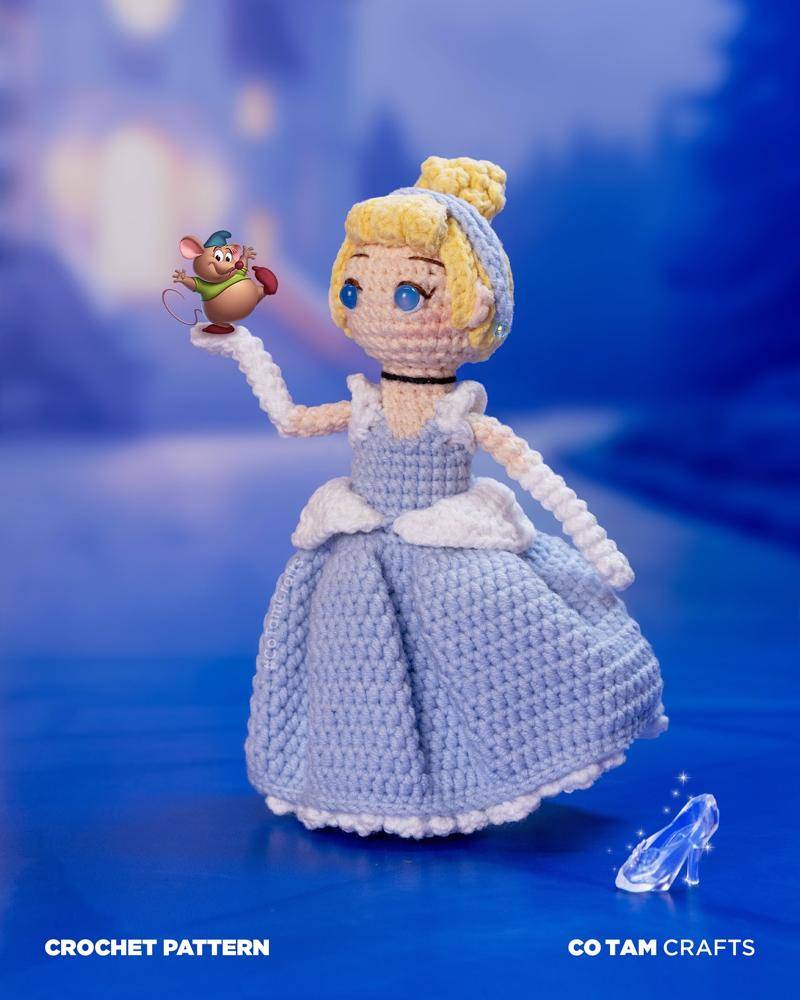 Charming Cinderella Amigurumi Crochet Doll