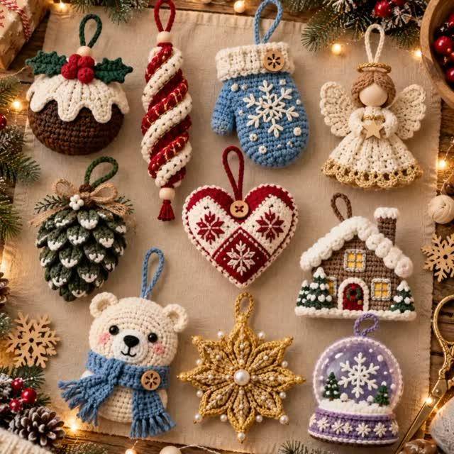 Charming Crochet Christmas Ornaments Collection