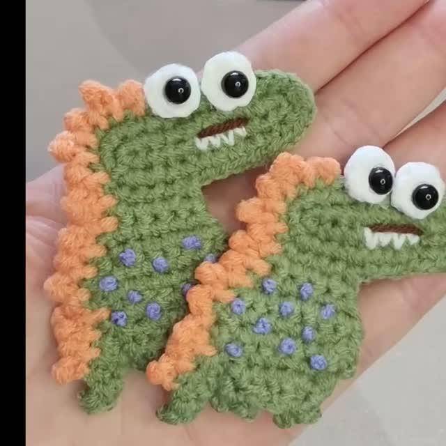 Charming Crochet Dinosaur Applique Pattern