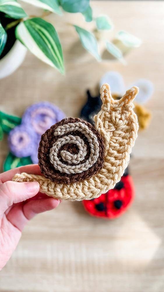 Charming Crochet Snail and Ladybug Appliques
