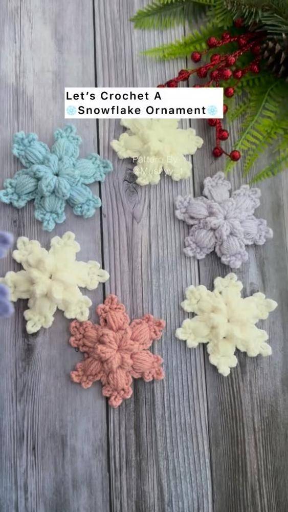 Charming Crochet Snowflake Ornaments