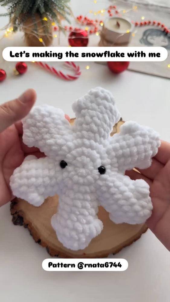 Charming Crochet Snowflake Plushie