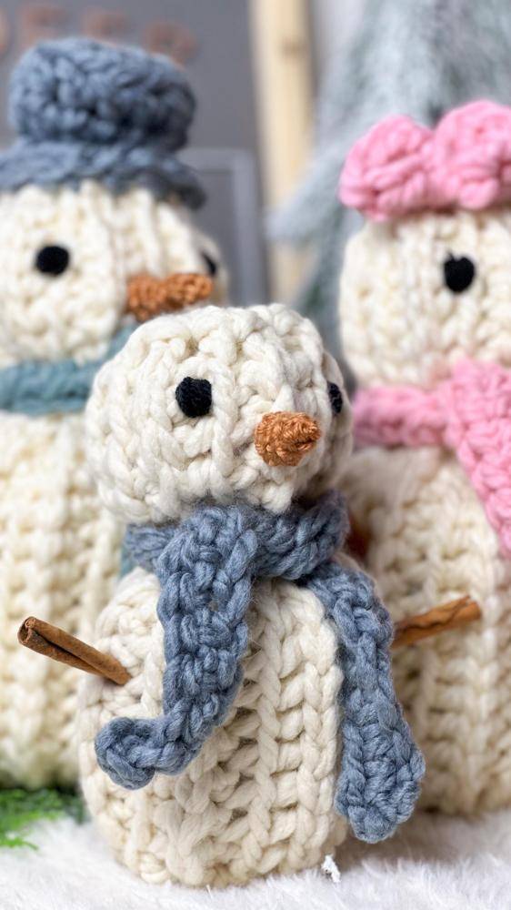 Charming Crochet Snowman Trio