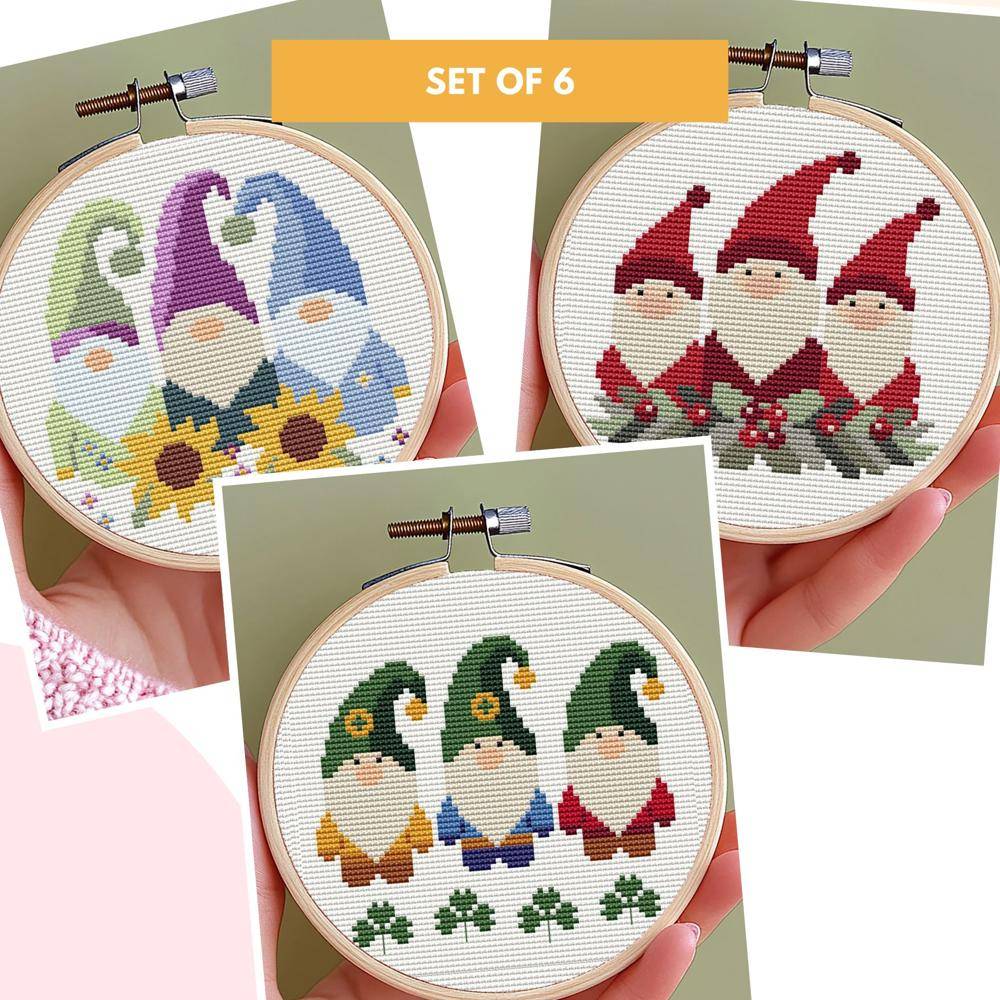Charming Cross Stitch Gnome Collection