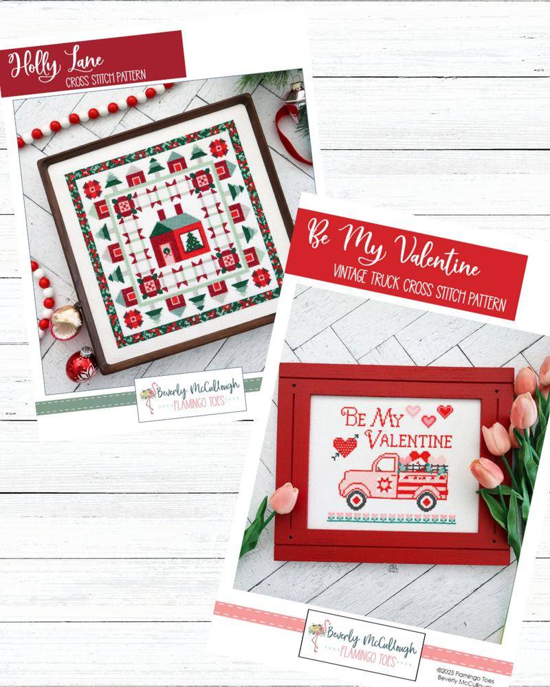 Charming Cross Stitch Patterns Featuring Festive Gnomes and Vintage Trucks