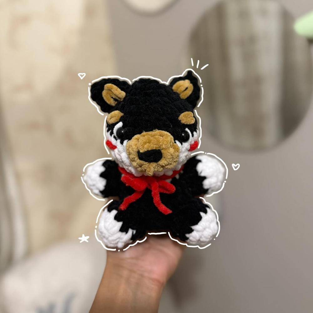 Chenille Yarn Amigurumi Shiba Inu Crochet Toy