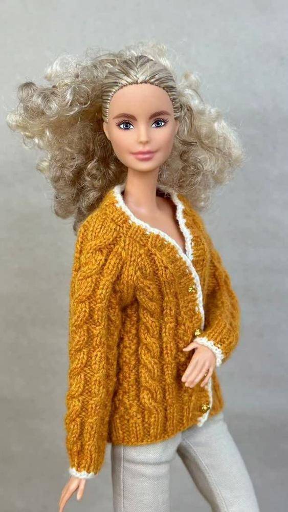 Chunky Cable Knit Barbie Cardigan