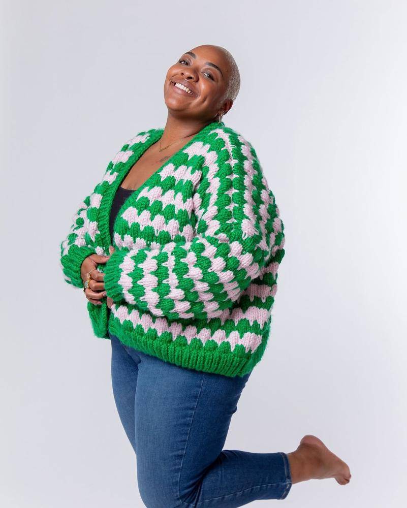 Chunky Checkerboard Knit Cardigan Project