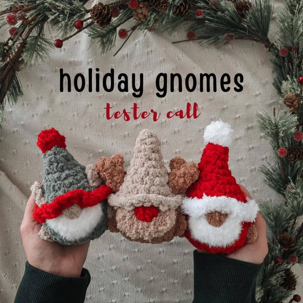 Chunky Crochet Christmas Gnome Trio