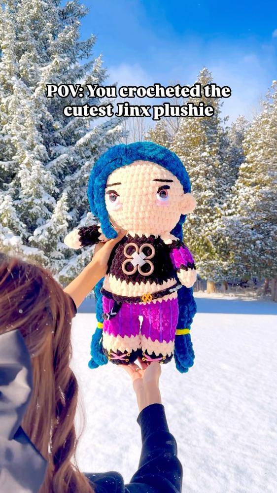 Chunky Crochet Jinx Amigurumi Doll