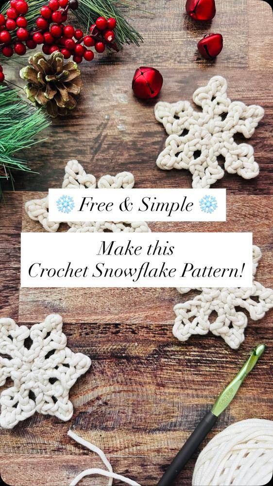 Chunky Crochet Snowflake Ornament Pattern