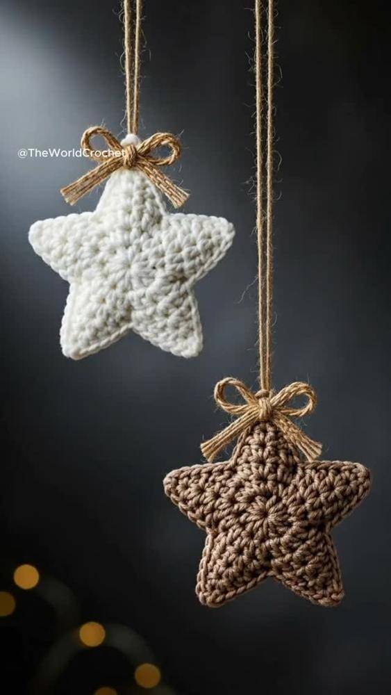 Chunky Crochet Star Ornaments