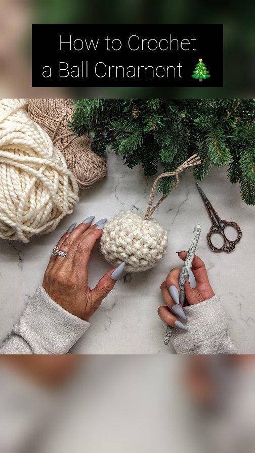 Chunky Crocheted Ball Ornament