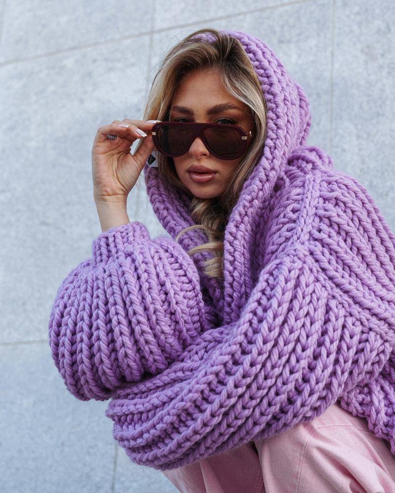 Chunky Knit Hooded Cardigan Project