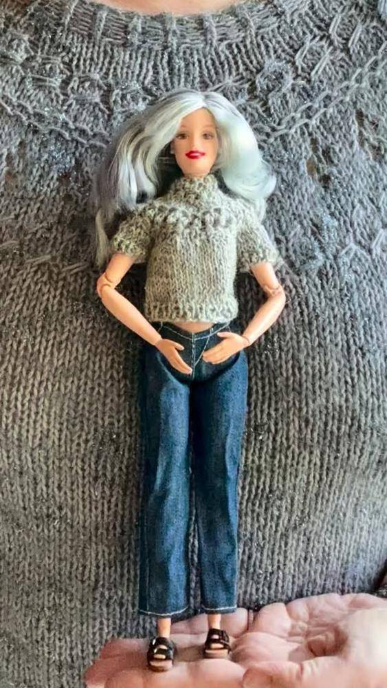Chunky Knit Mock Neck Sweater for Barbie Doll
