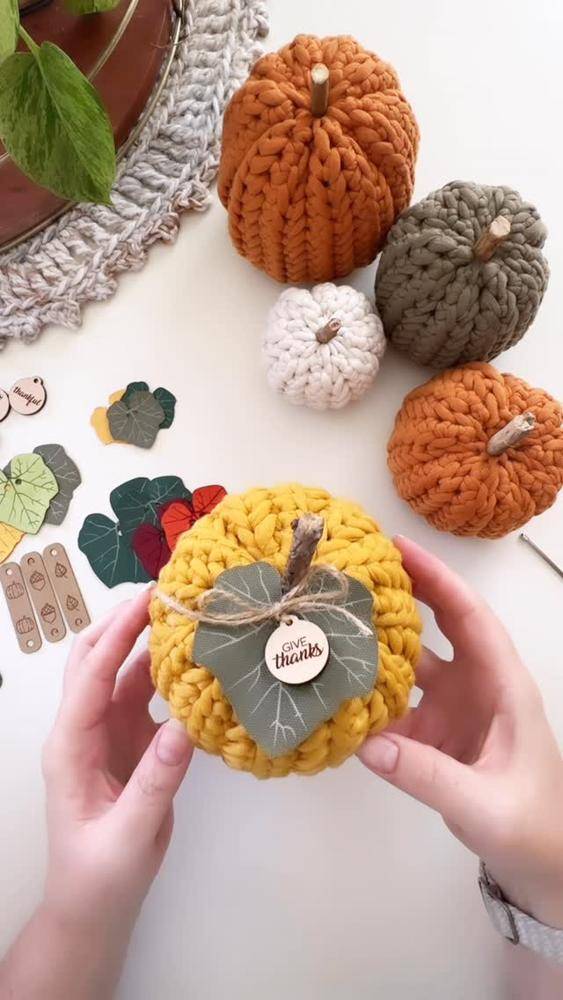 Chunky Knit Pumpkin Decor Project