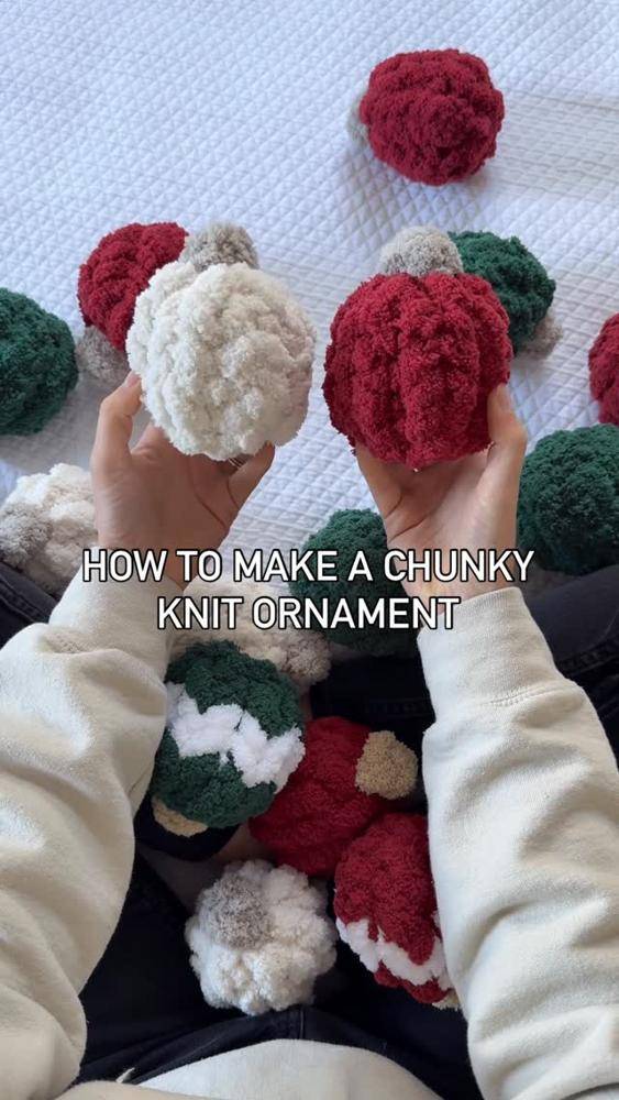 Chunky Yarn Christmas Ornament Collection