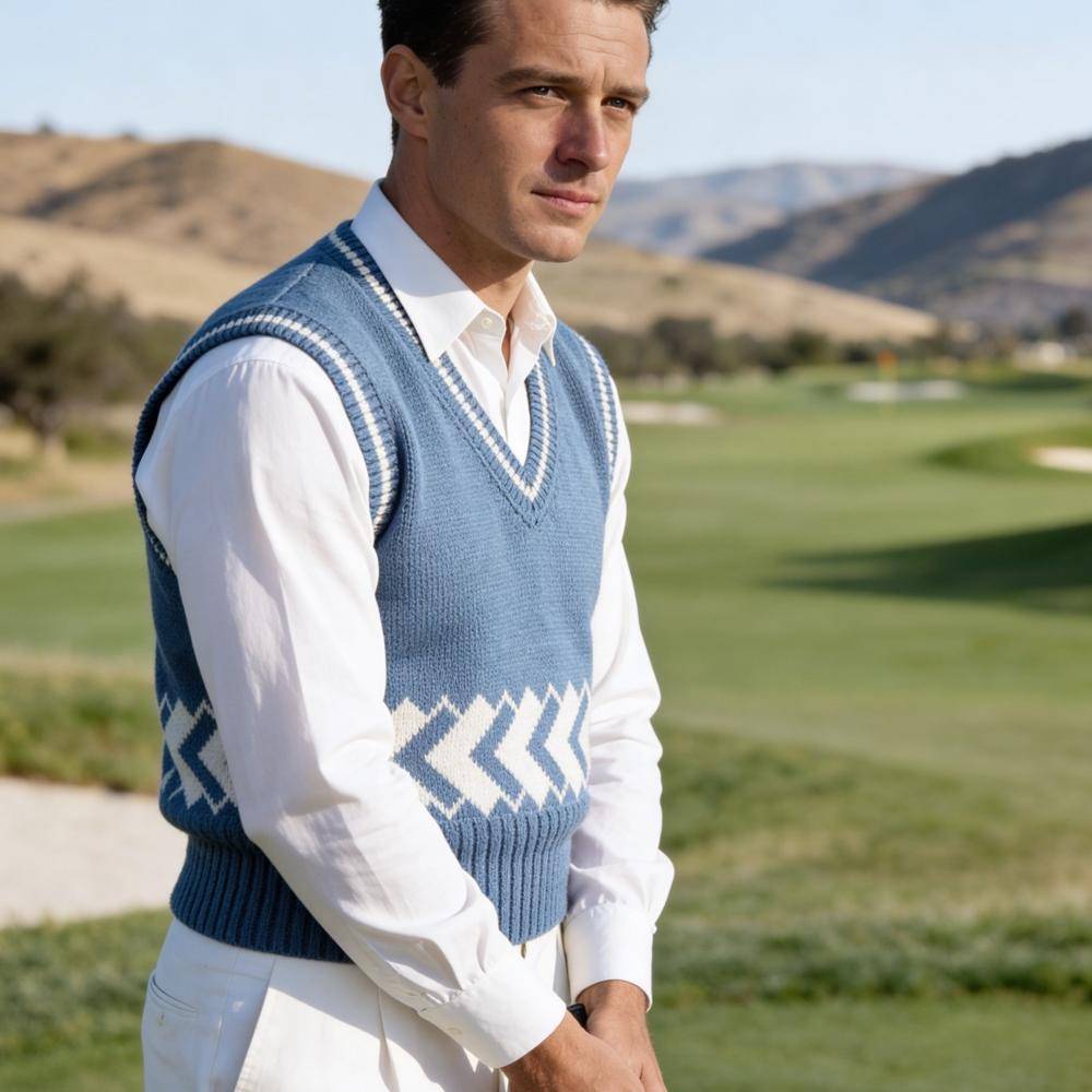 Classic Argyle Knit Vest for Men
