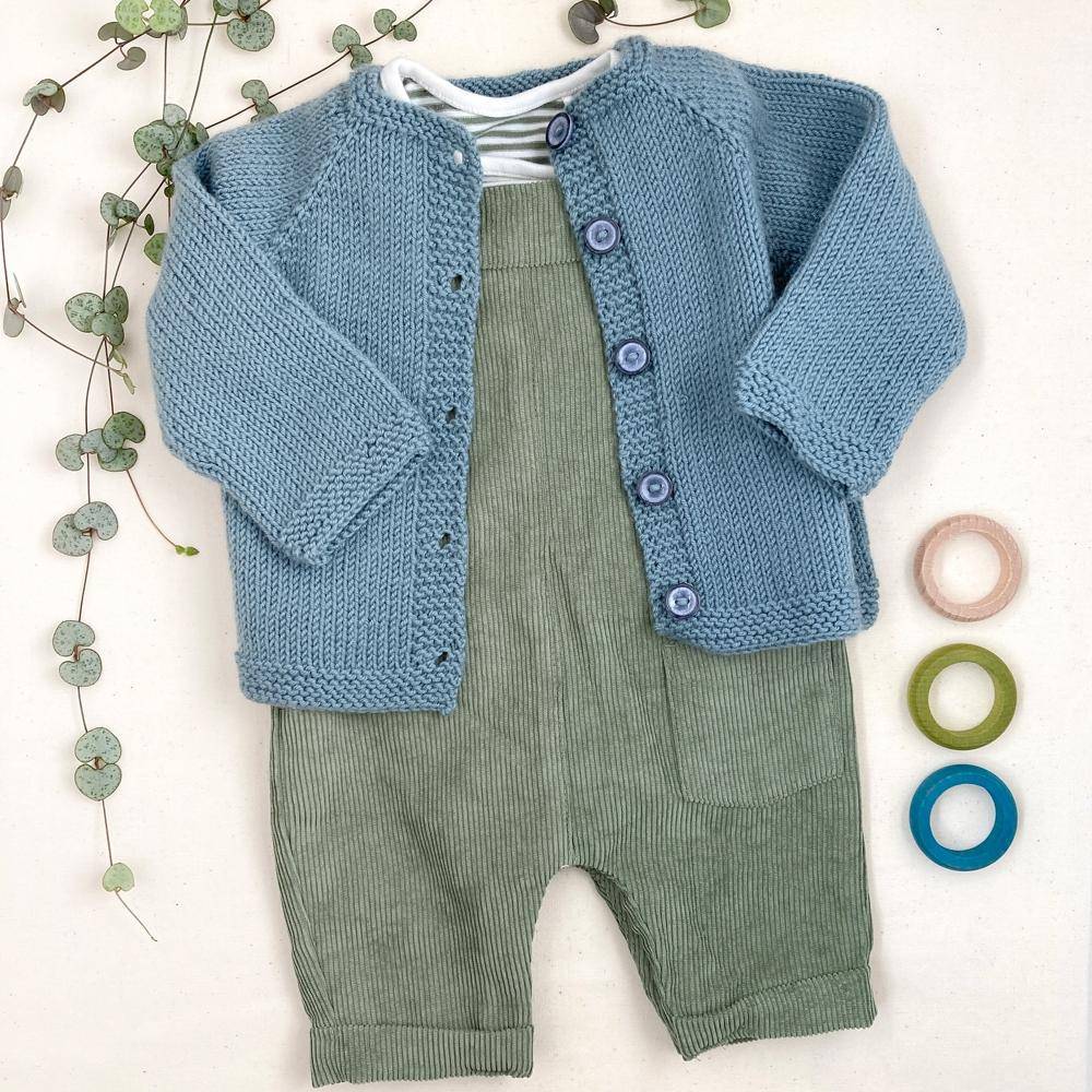 Classic Blue Knit Baby Cardigan