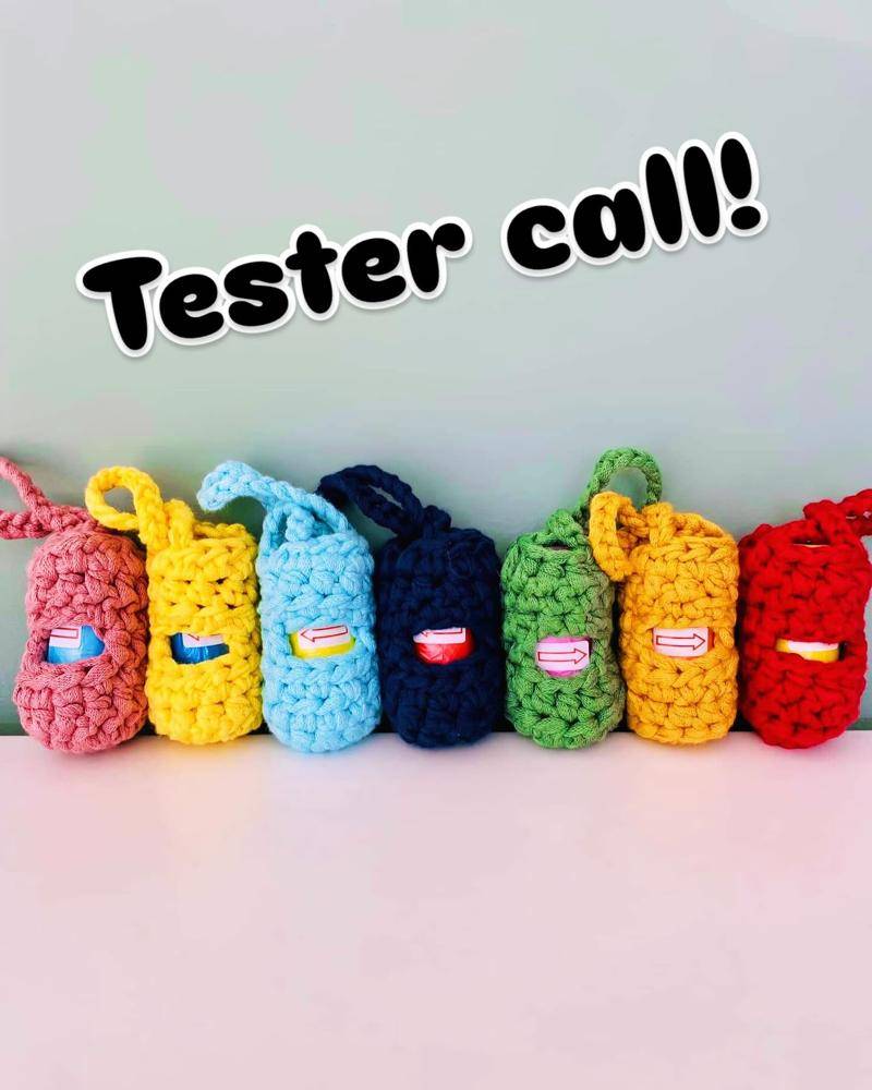 Colorful Crochet Dog Poop Bag Dispenser