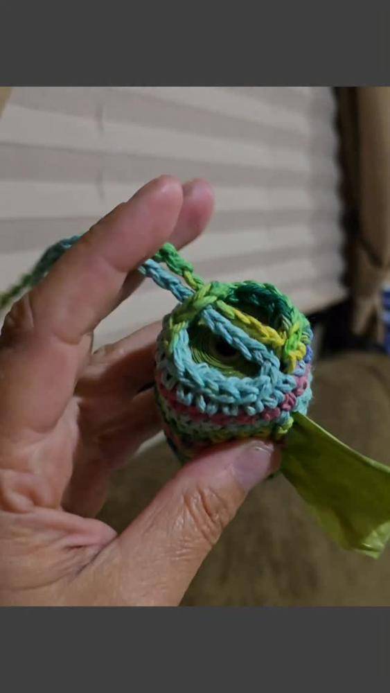 Colorful Crochet Dog Poop Bag Holder