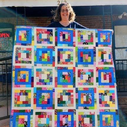 Colorful Log Cabin Patchwork Quilt Project