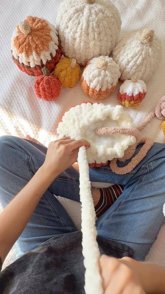 Cozy Chenille Crochet Pumpkins