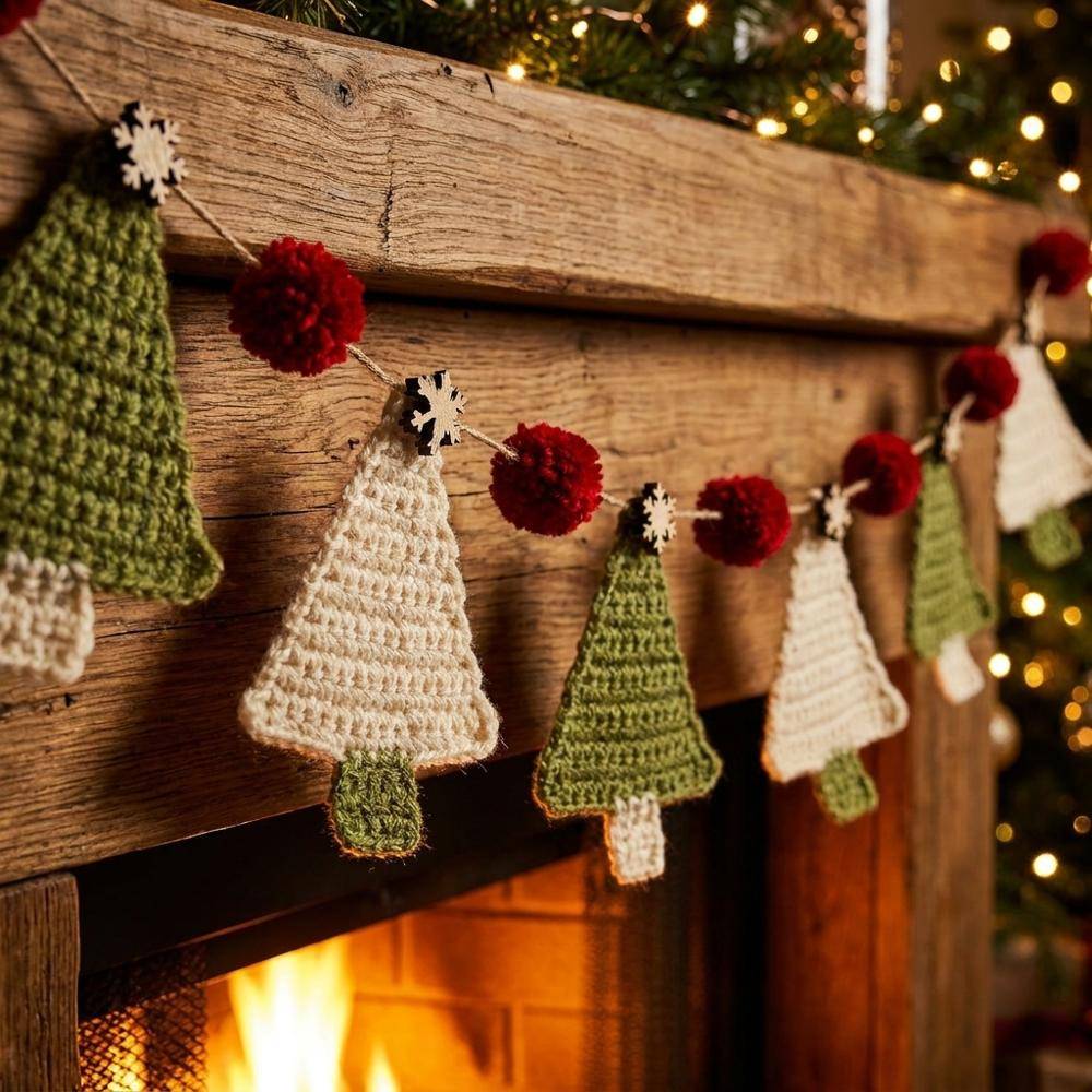Cozy Crochet Christmas Tree Garland Project