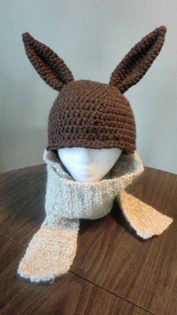 Cozy Crochet Eevee-Inspired Pokemon Hat and Scarf Set