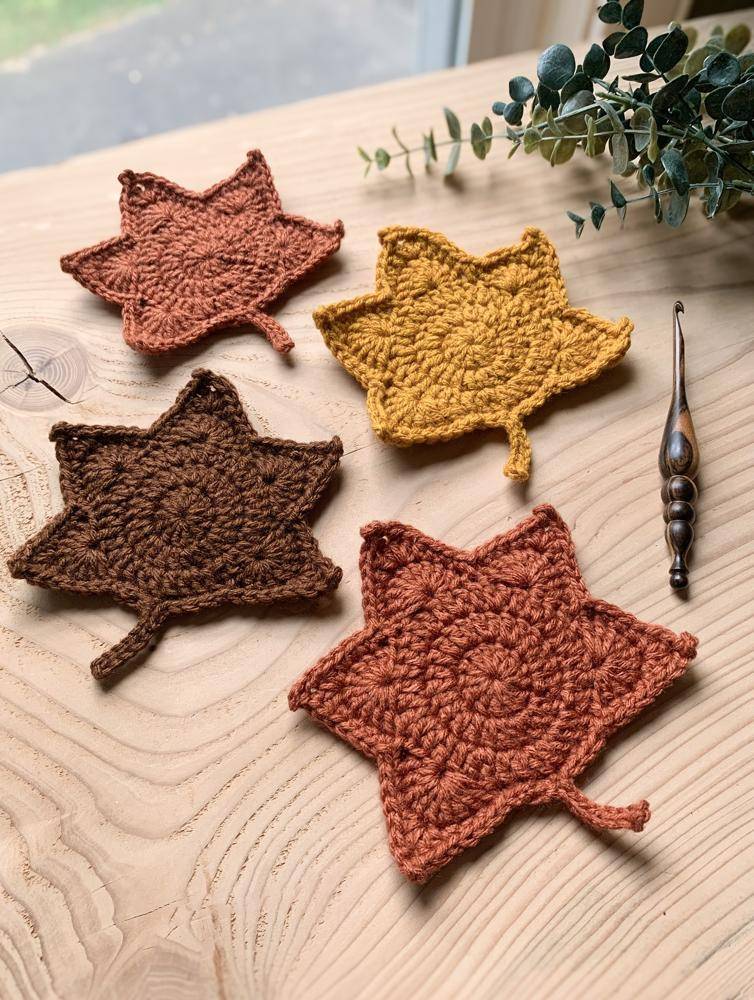 Cozy Crochet Maple Leaf Coasters