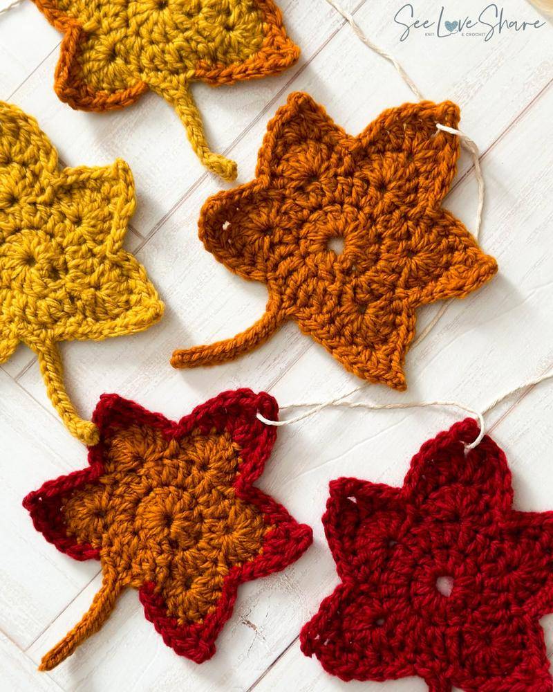 Cozy Crochet Maple Leaf Garland