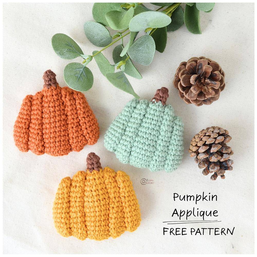 Cozy Crochet Pumpkin Applique Decorations
