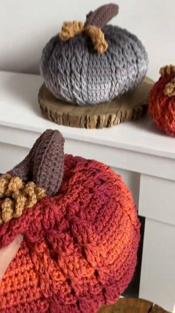 Cozy Crochet Pumpkins with Rustic Stems