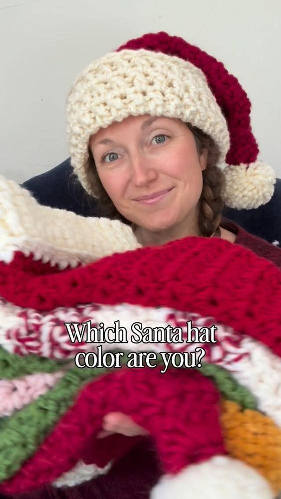 Cozy Crochet Santa Hat with Pom-Pom Detail