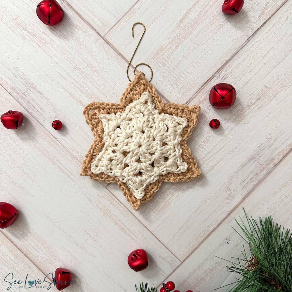Cozy Crochet Star Ornament