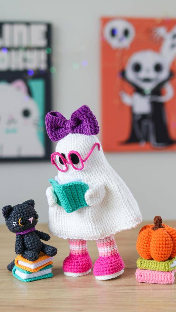 Cozy Crocheted Ghost Teacher Toy
