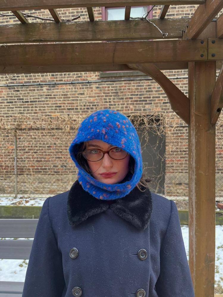 Cozy Knitted Balaclava with Speckled Yarn Detail