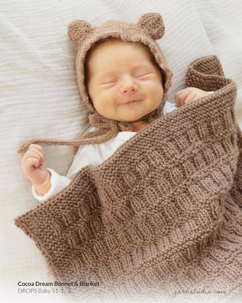 Cozy Knitted Bear Bonnet & Blanket Set