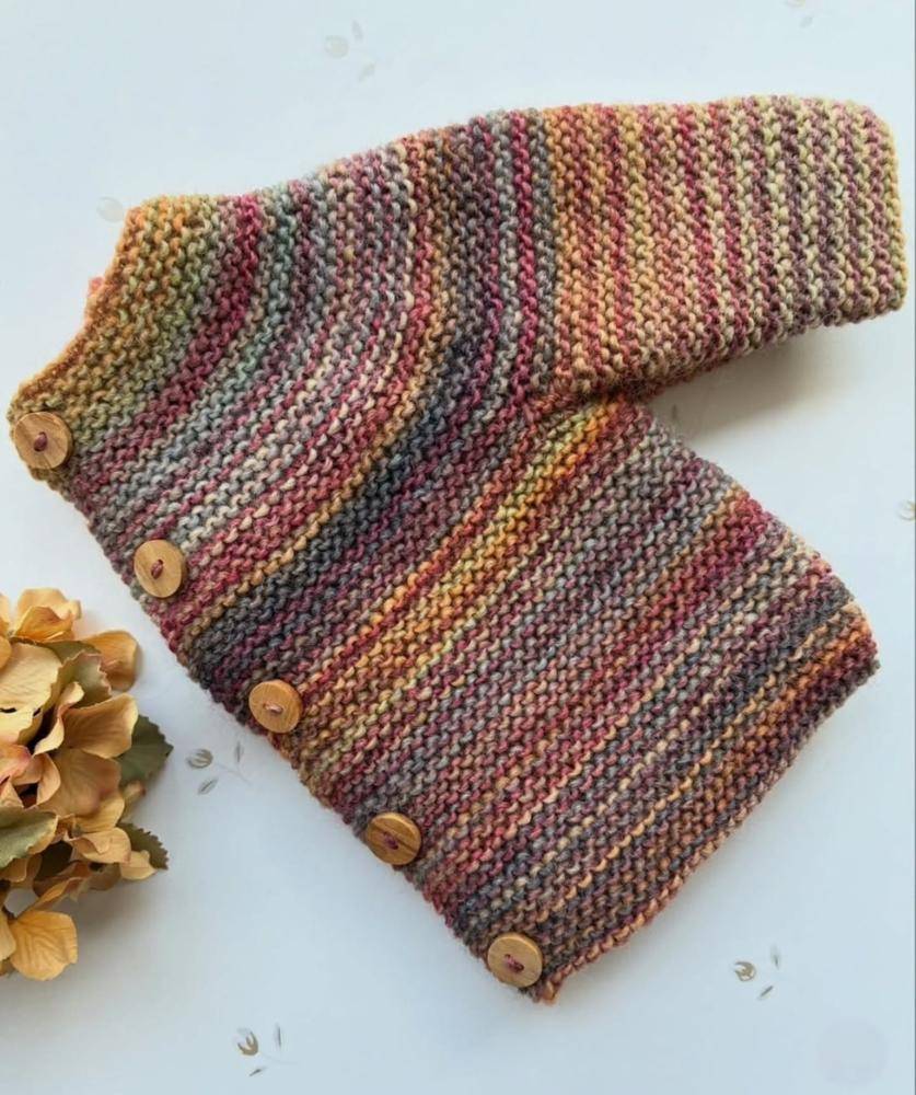 Cozy Striped Knit Baby Cardigan