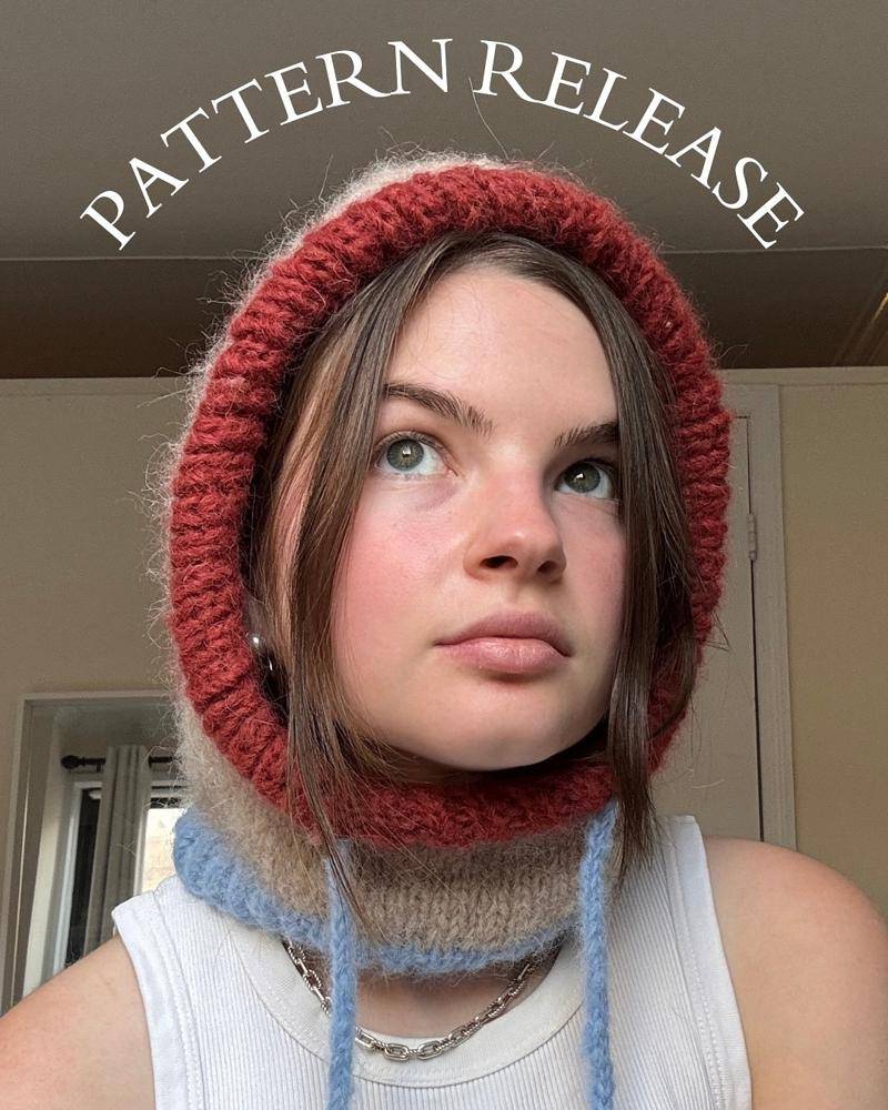Cozy Striped Knit Balaclava with Drawstrings