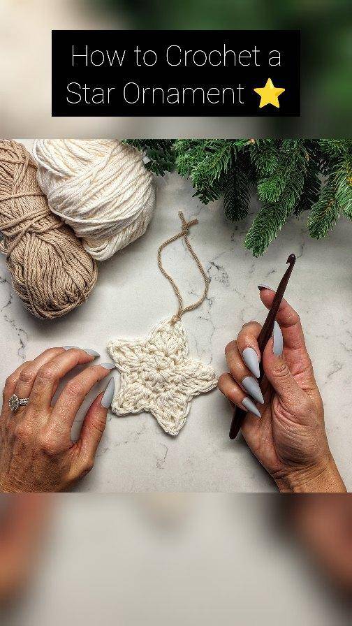 Cream Crochet Star Ornament Project