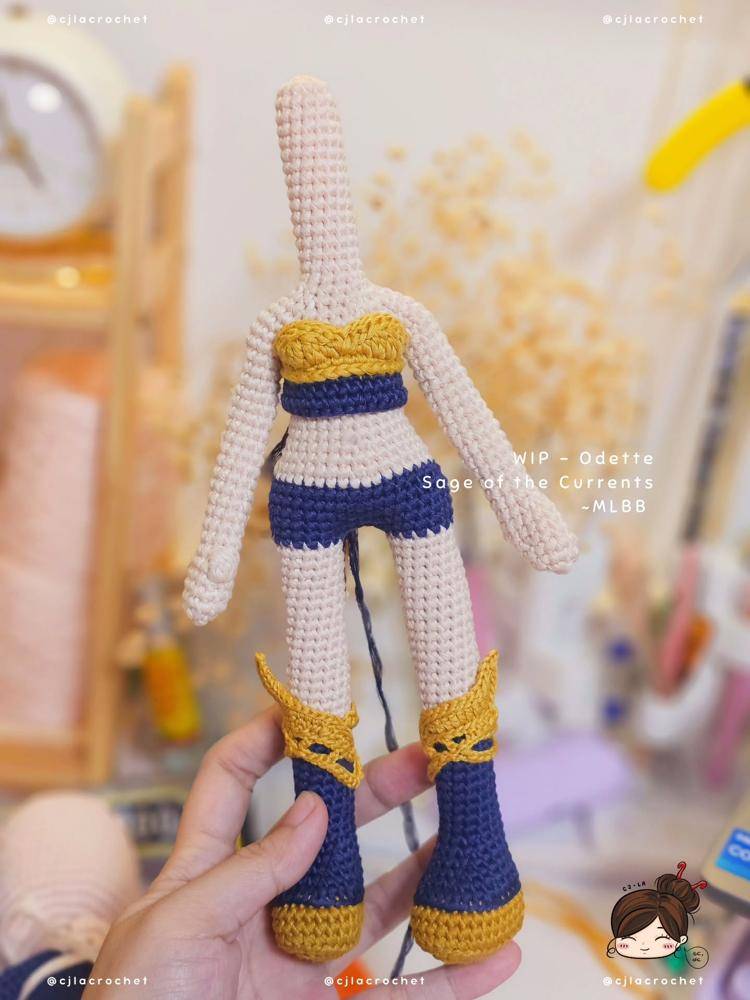 Crochet Amigurumi Doll WIP - "Sage of the Currents"